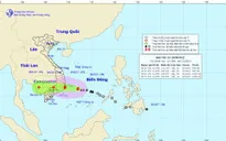 Tâm bão số 14 cách bờ biển các tỉnh Khánh Hòa - Ninh Thuận - Bình Thuận khoảng 330km