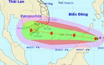 Bão Tembin dự báo đêm nay vào biển Đông