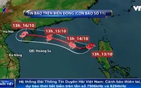 Bão số 11 vẫn đang có xu hướng mạnh lên