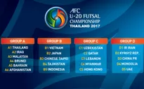 Bốc thăm giải Futsal U20 châu Á 2017: Việt Nam cùng bảng với Nhật Bản