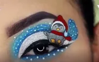 Video trang điểm mắt độc đáo theo phong cách Giáng sinh gây bão trên Instagram