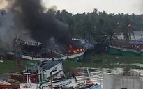 Kiên Giang: Cháy 2 tàu cá, thiệt hại hàng tỷ đồng