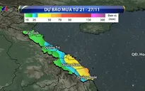 Mưa lớn diện rộng ở Trung Bộ kéo dài đến ngày 27/11