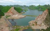 Nhiều núi đá ở vịnh Hạ Long bị đục đẽo nham nhở