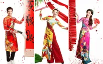 Dàn sao xúng xính áo dài đón Tết