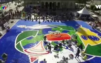 Bức tranh rộng 600m2 từ nắp chai nhựa