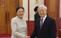Tổng bí thư Nguyễn Phú Trọng tiếp Chủ tịch Quốc hội Lào