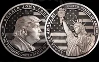 Đồng xu bạc 1kg in hình Tổng thống Mỹ Donald Trump