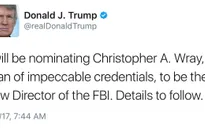 Ông Donal Trump đề cử Giám đốc FBI qua Twitter