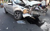 Xe tải tông liên hoàn hai ô tô khiến một người nhập viện