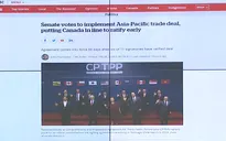 Thượng viện Canada thông qua CPTPP