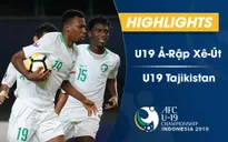 VIDEO: Tổng hợp trận đấu U19 Ả Rập Xê Út 3-1 U19 Tajikistan (Bảng D VCK U19 châu Á 2018)