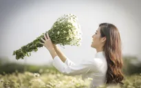Thiếu nữ Hà Thành thướt tha tà áo dài bên cúc họa mi