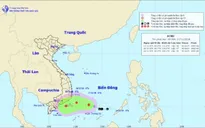 Vùng áp thấp trên Biển Đông mạnh lên thành áp thấp nhiệt đới, gây mưa dông ở các tỉnh phía Nam