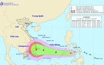 Bão số 9 ngày càng mạnh lên, hướng thẳng vào Nam Trung Bộ