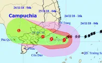 Bão số 9 xu hướng dịch xuống phía Nam