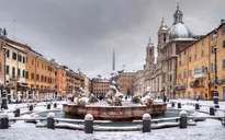 Bão tuyết hiếm hoi tràn qua thủ đô Rome, Italy