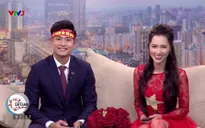 MC Minh Hà trắng đêm tự tay đính sao vàng lên trang phục mừng chiến thắng của U23 Việt Nam