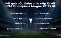 Bốc thăm tứ kết UEFA Champions League 2017/18: Liverpool đụng Man City, Real gặp Juventus, Barca - Roma
