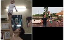 Clip Quốc Cơ - Quốc Nghiệp "làm xiếc" cùng con trai thu hút sự quan tâm của cộng đồng mạng