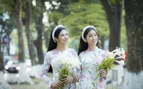 Ngọc Hân và Mỹ Linh như chị em sinh đôi trong bộ ảnh áo dài
