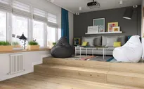 Căn hộ 34 m2 kết hợp phòng khách và phòng ngủ tiện lợi