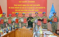 Trao Quyết định của Chủ tịch nước cho 7 sĩ quan làm nhiệm vụ gìn giữ hòa bình Liên hợp quốc