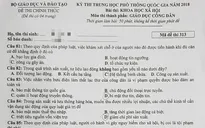 Đề thi môn Giáo dục công dân Kỳ thi THPT Quốc gia 2018