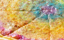 Độc đáo bánh pizza 7 sắc cầu vồng