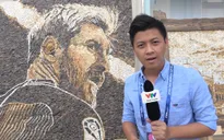 Phóng viên Thể Thao VTV tác nghiệp tại Nga: Bức tranh đá chân dung Messi ở Kazan