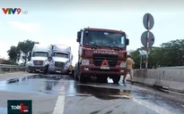 Tai nạn giao thông liên hoàn giữa 3 xe container tại Bình Thuận