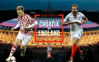 Lịch thi đấu và tường thuật trực tiếp bán kết World Cup 2018: ĐT Croatia - ĐT Anh