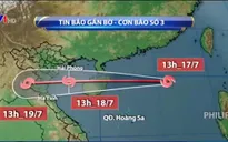 Bão số 3 vẫn di chuyển rất nhanh, tâm bão đổ bộ trực tiếp Hải Phòng - Hà Tĩnh