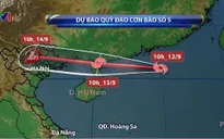 Bão số 5 di chuyển theo hướng Tây Tây Bắc và có thể mạnh lên