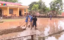 Các trường học ở Thanh Hóa gấp rút khắc phục hậu quả mưa lũ