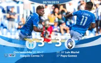 Lazio 3 - 3 Atalanta: Trận hòa kịch tính (Vòng 8 Serie A 2019-2020)
