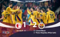 UEFA Champions League: Barcelona chật vật giành 3 điểm trước Slavia Prague