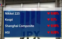 Chứng khoán châu Á đồng loạt giảm điểm