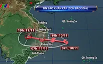 Hoàn lưu mây của bão số 6 gây mưa to ở một số tỉnh
