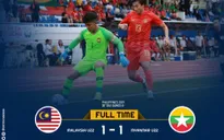 U22 Malaysia 1 - 1 U22 Myanmar: Đôi công hấp dẫn, bất phân thắng bại