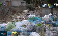 Rác tràn ra đường, bốc mùi tại thị xã Hồng Ngự