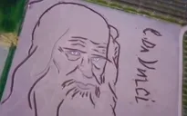 Khắc chân dung Leonardo Da Vinci trên cánh đồng