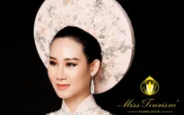 Cận cảnh chiếc áo dài người đẹp Phạm Lan Anh tranh tài tại cuộc thi Hoa hậu Du lịch Thế giới 2019
