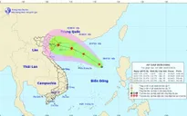 Vùng áp thấp trên Biển Đông hướng vào Vịnh Bắc Bộ