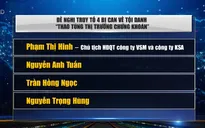 Đề nghị truy tố 4 bị can về tội Thao túng thị trường chứng khoán