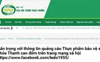 Cẩn trọng với thông tin quảng cáo thực phẩm bảo vệ sức khỏe Thanh can đởm