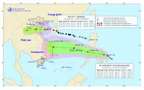 Áp thấp nhiệt đới đi sâu vào đất liền và suy yếu ở khu vực Thượng Lào
