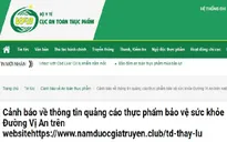 Thực phẩm bảo vệ sức khỏe Đường Vị An quảng cáo lừa dối người tiêu dùng