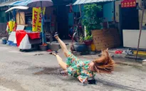 Hậu trường cú ngã bật ngửa của Lan Phương ở "Trói buộc yêu thương"