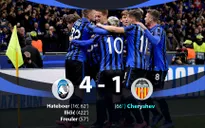 Atalanta 4-1 Valencia: Chủ nhà đại thắng trong bữa tiệc bóng đá tấn công